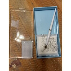 Wedding Guest Book Pen with Holder | Floral Lace Pen Set